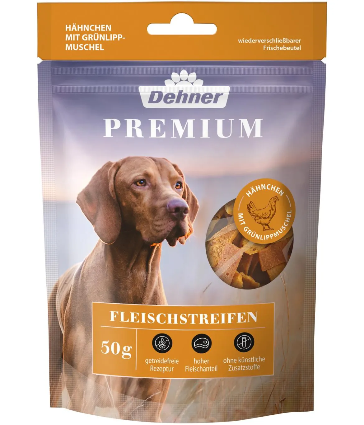 Dehner Premium Hundesnack Fleischstreifen, Hähnchen, 50 g
