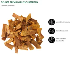 Dehner Premium Hundesnack Fleischstreifen, Lamm, 50 g