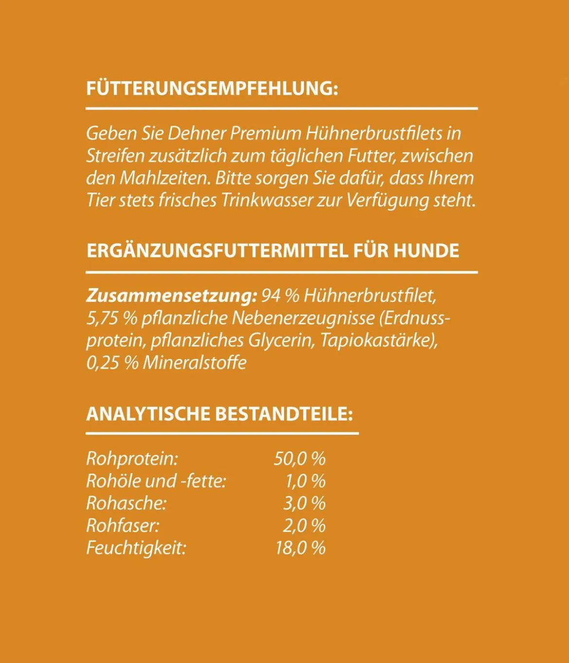 Dehner Premium Hundesnack Hühnerbrustfilet in Streifen