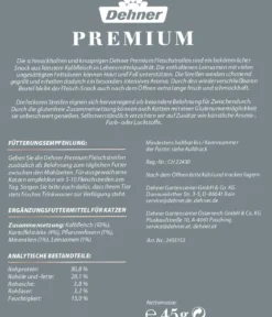 Dehner Premium Katzensnack Fleischstreifen, Kalb, 45 g