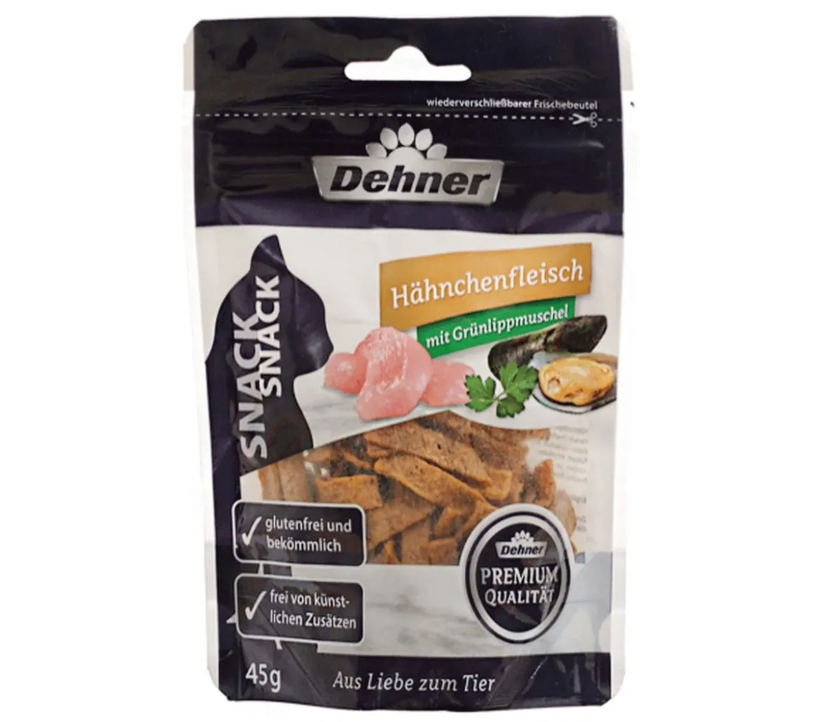 Dehner Premium Katzensnack Fleischstreifen, Hähnchen, 45 g
