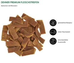 Dehner Premium Katzensnack Fleischstreifen, Kaninchen mit Weißdorn, 45 g