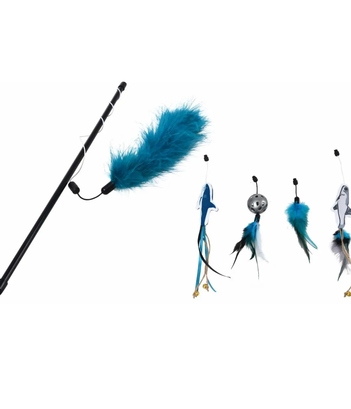 Dehner Premium Lovely Katzenspielzeug Spielangel Angelspaß Hai & Fischlein