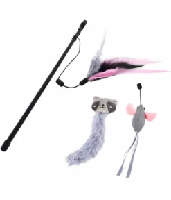 Dehner Premium Lovely Katzenspielzeug Set Lama Karl + Spielangeln Angelspaß