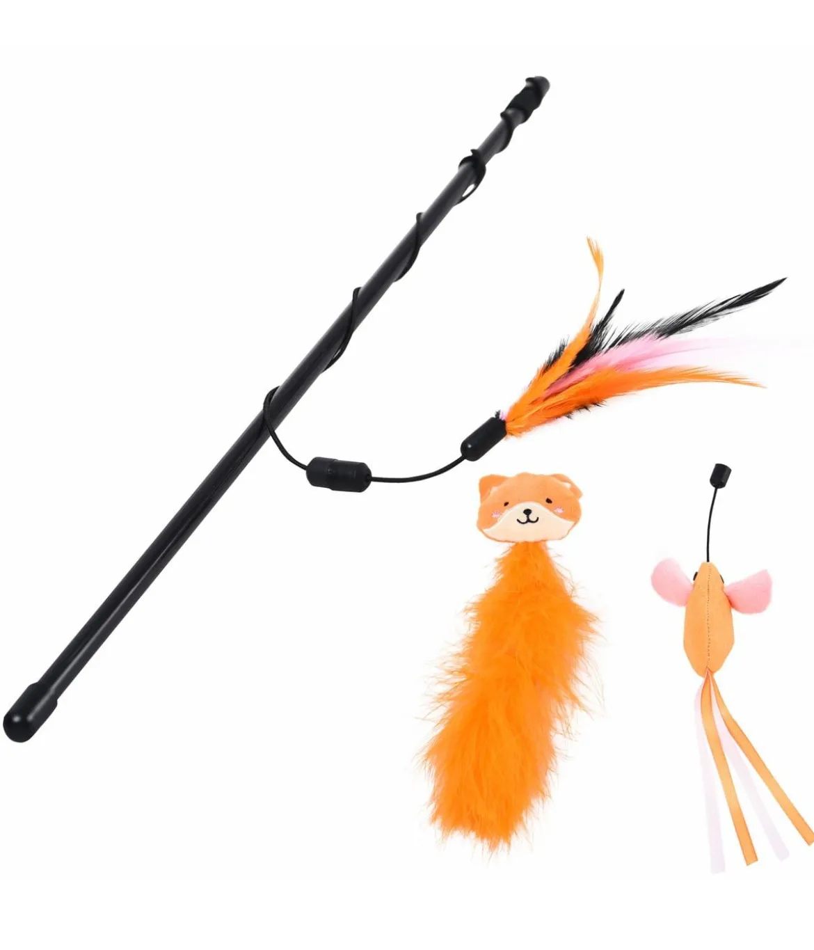 Dehner Premium Lovely Katzenspielzeug Set Lama Karl + Spielangeln Angelspaß