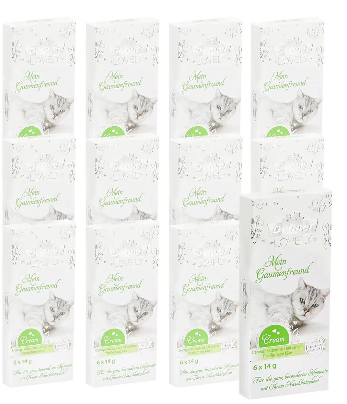 Dehner Premium Lovely Katzensnack Mein Gaumenfreund, 12 x 6 x 14 g