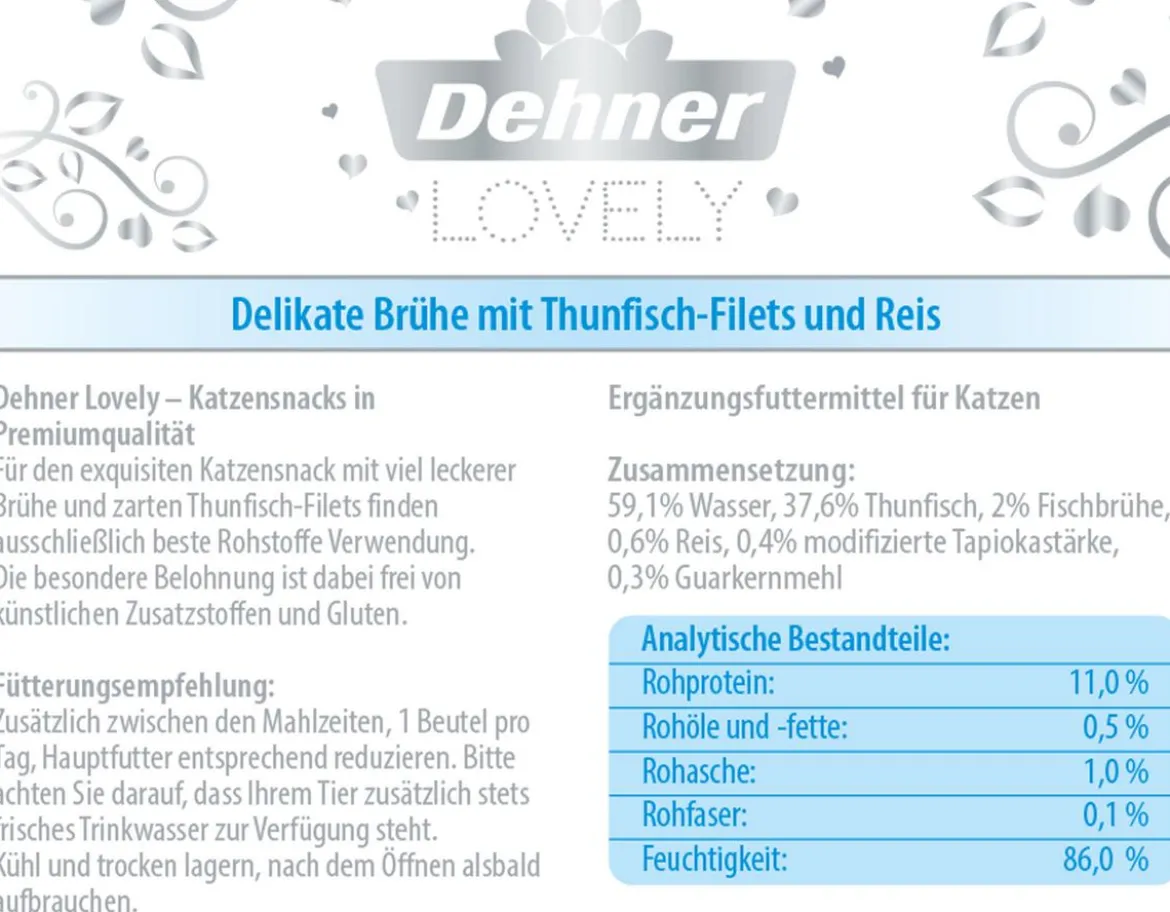 Dehner Premium Lovely Katzensnack Filets in Brühe Wohlfühl-Zone, 24 x 40 g