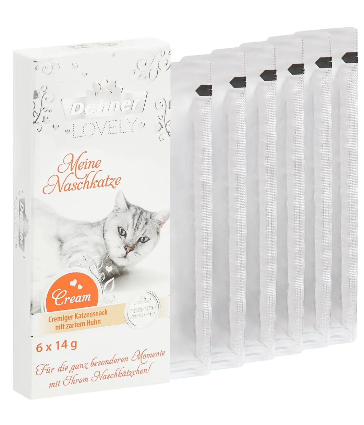 Dehner Premium Lovely Katzensnack Cream Meine Naschkatze, 12 x 6 x 14 g