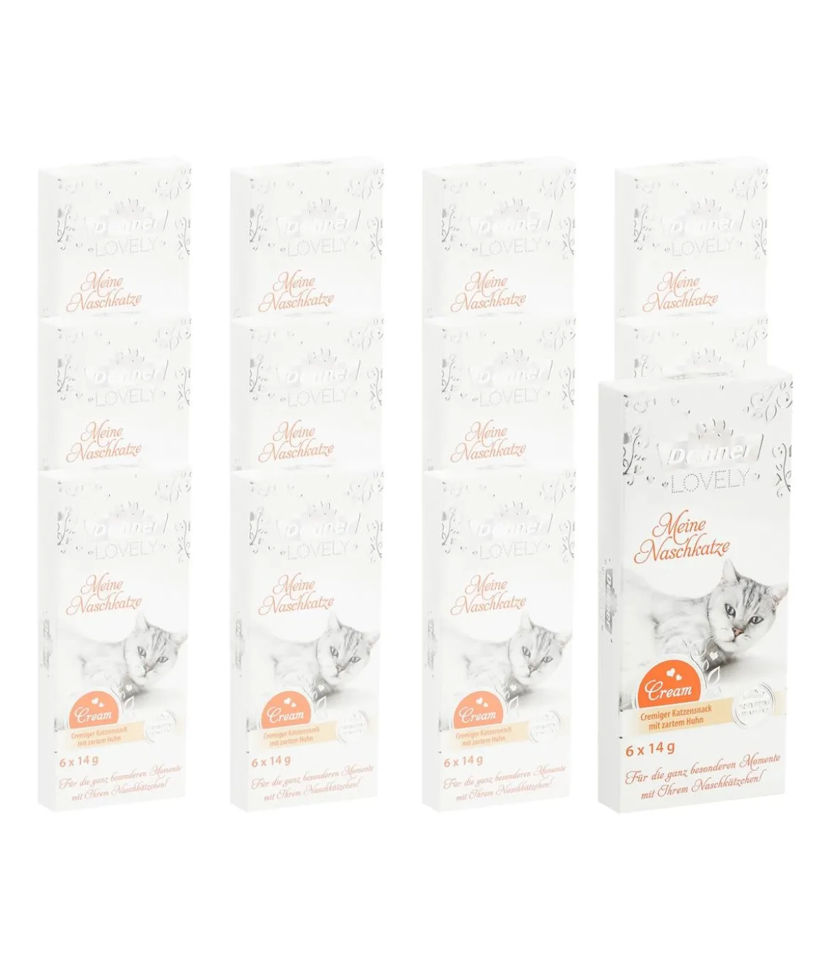 Dehner Premium Lovely Katzensnack Cream Meine Naschkatze, 12 x 6 x 14 g