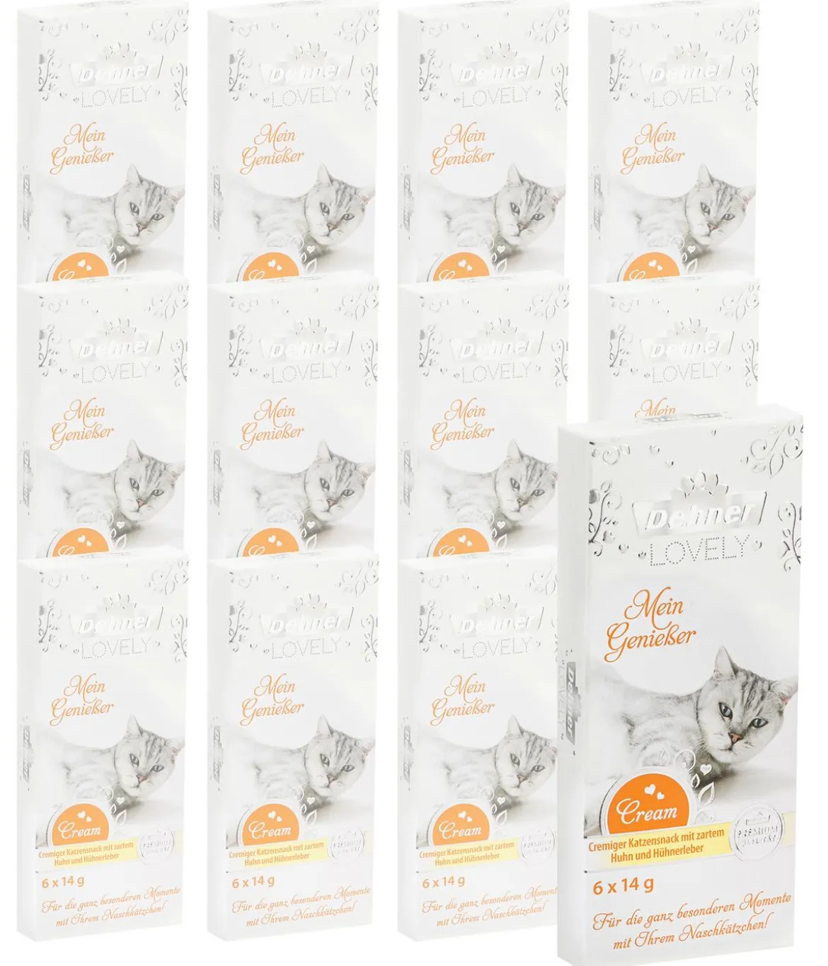 Dehner Premium Lovely Katzensnack Mein Genießer, 12 x 6 x 14 g