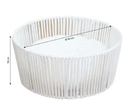 Dehner Premium Lovely Kuschelbett Erholung, rund, weiß, ca. Ø40/H18 cm