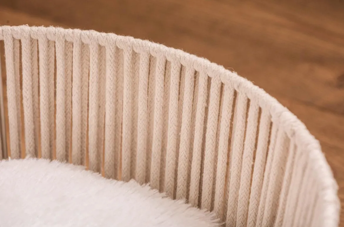 Dehner Premium Lovely Kuschelbett Erholung, rund, weiß, ca. Ø40/H18 cm
