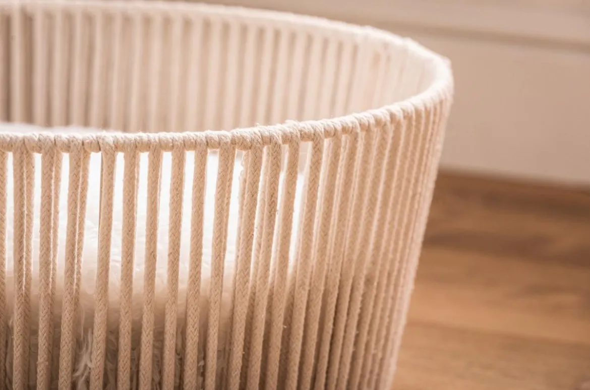 Dehner Premium Lovely Kuschelbett Erholung, rund, weiß, ca. Ø40/H18 cm
