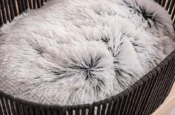 Dehner Premium Lovely Kuschelbett Entspannung, oval, schwarz, ca. B45/H18/T35 cm
