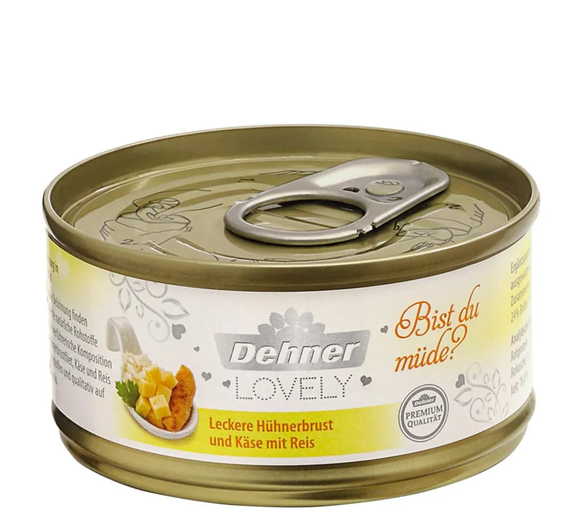 Dehner Premium Lovely Nassfutter für Katzen Bist du müde?, 24 x 70 g