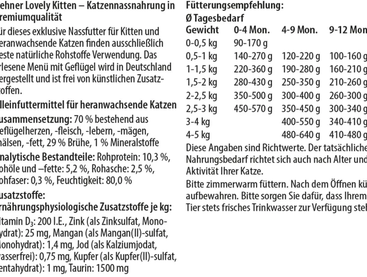Dehner Premium Lovely Nassfutter für Katzen Kitten Kleines Glück, 16 x 100 g