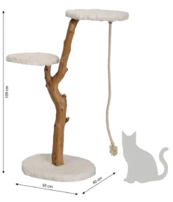 Dehner Premium Lovely Natur-Kratzbaum Erklimmen & Erholen, ca. B40/H99-109/T50 cm