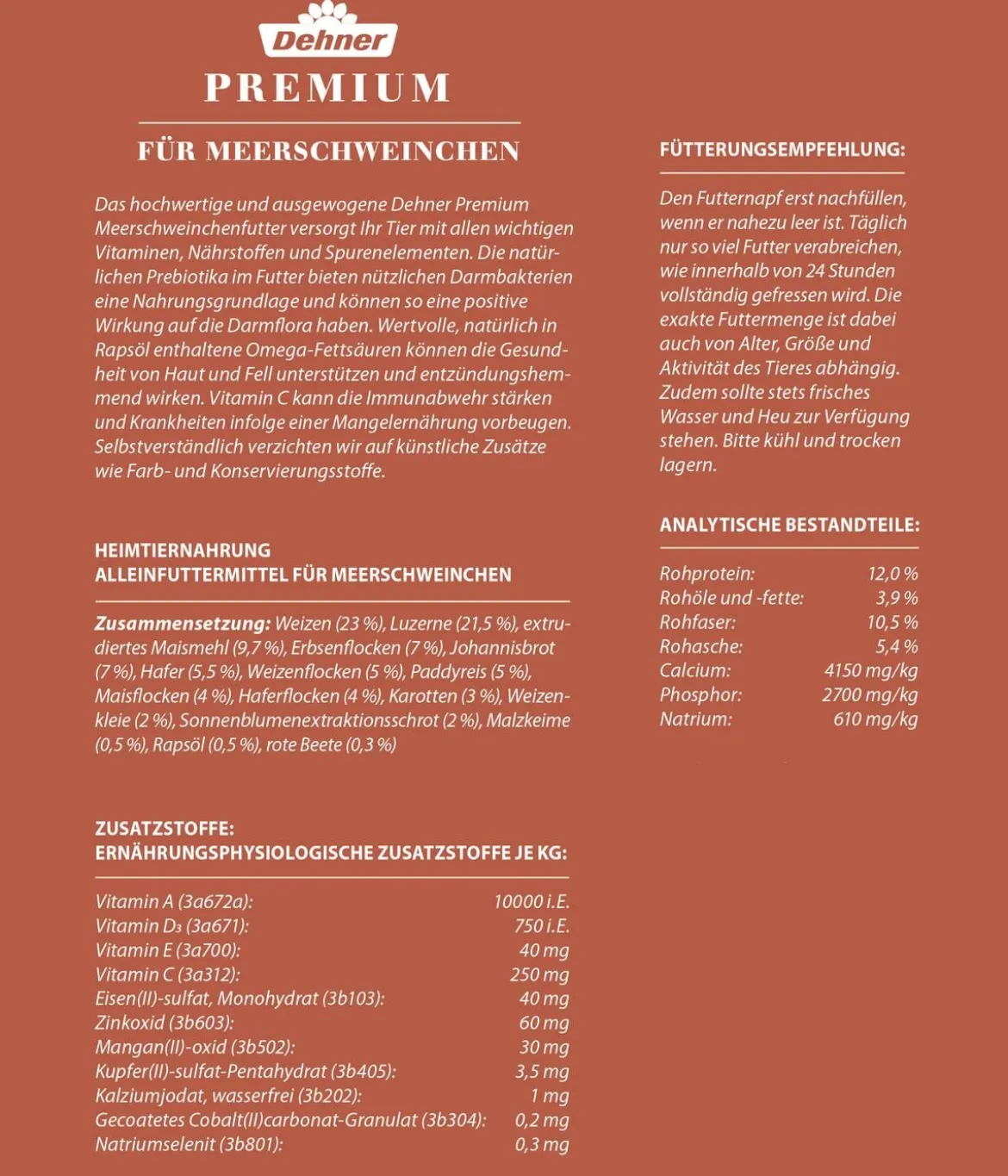 Dehner Premium Meerschweinchenfutter