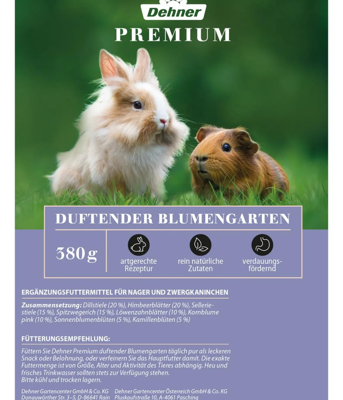 Dehner Premium Nagersnack Duftender Blumengarten, 380 g