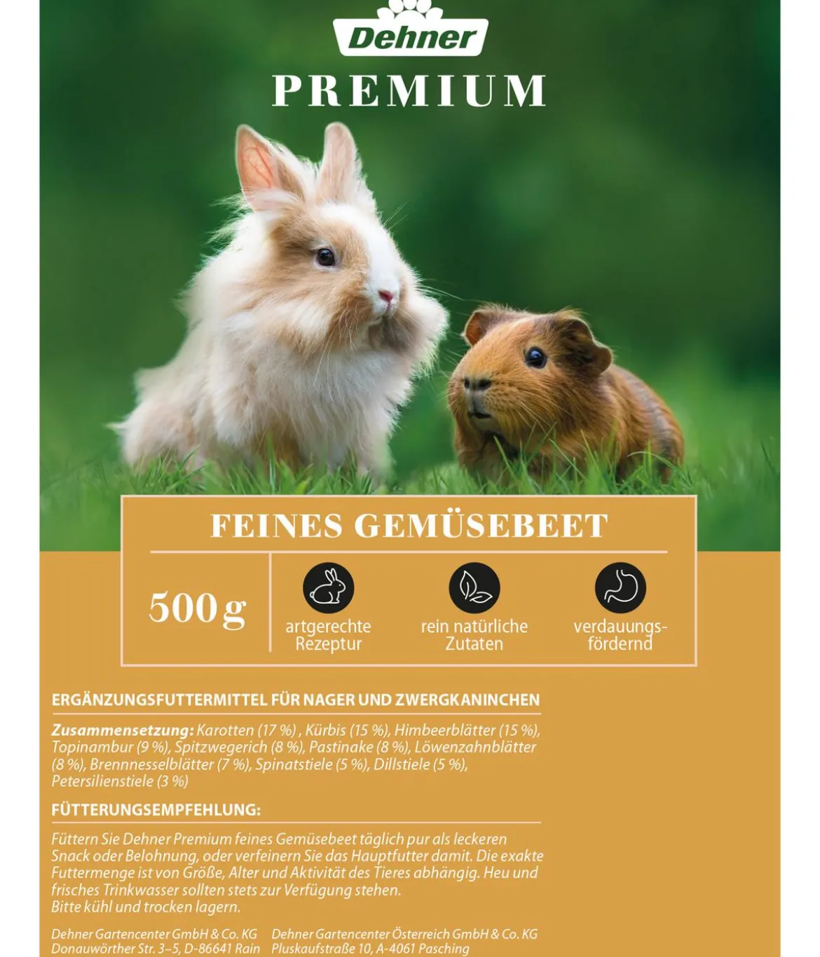 Dehner Premium Nagersnack Feines Gemüsebeet, 500 g