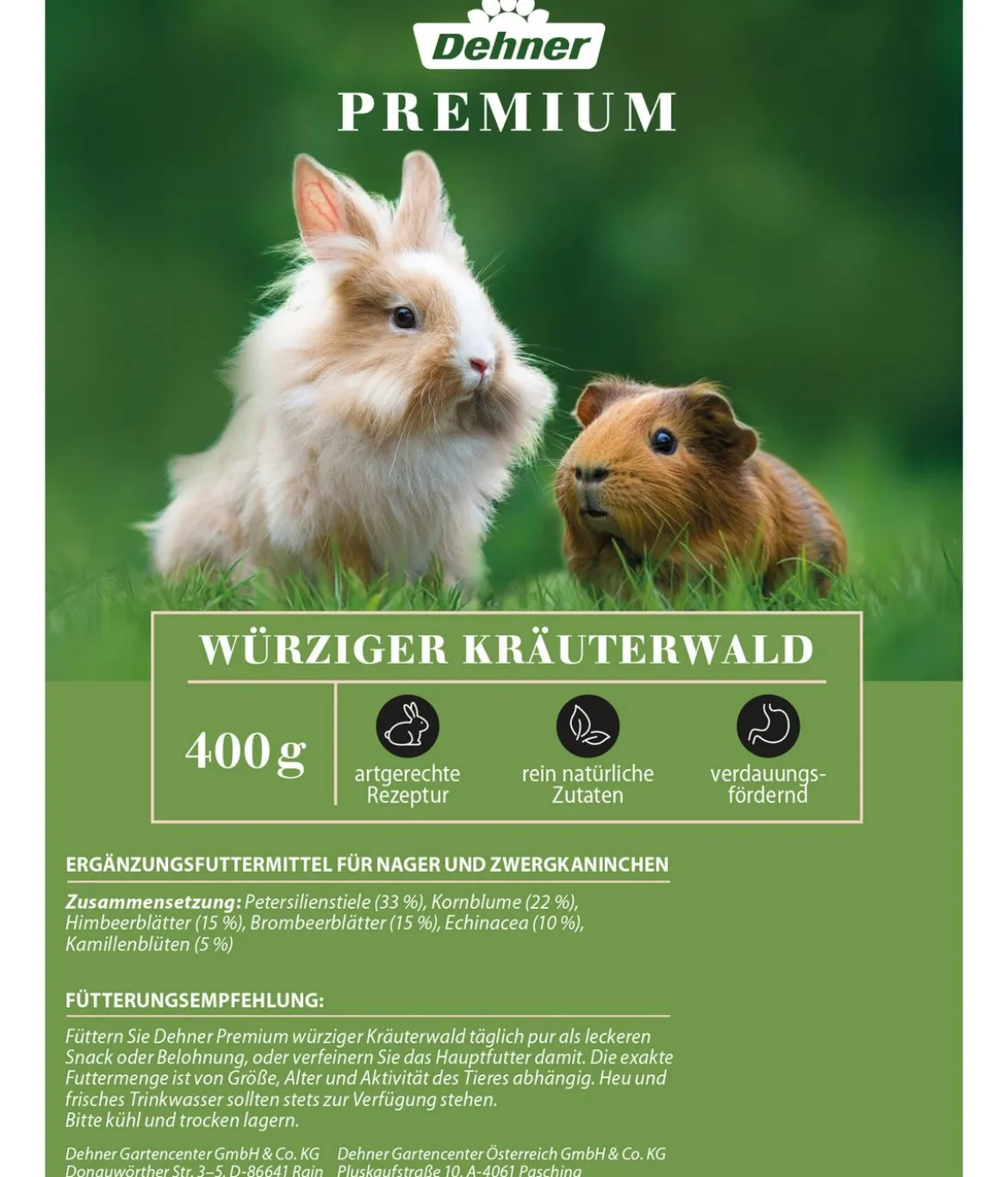 Dehner Premium Nagersnack Würziger Kräuterwald, 400 g