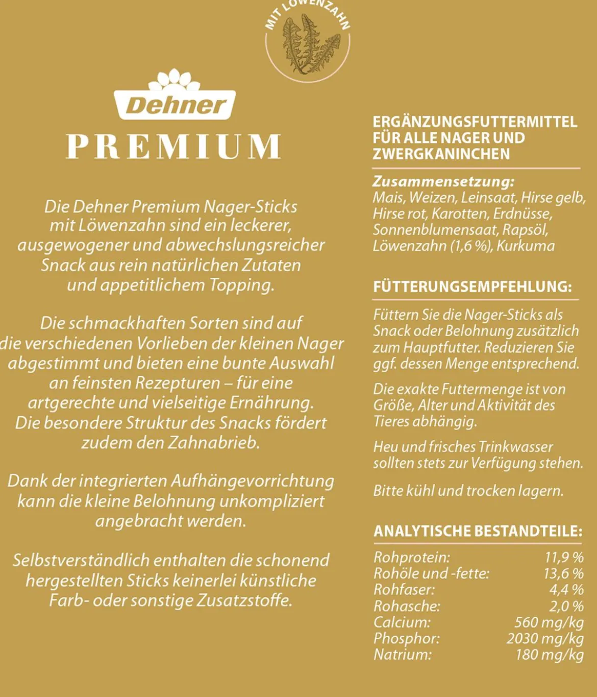 Dehner Premium Nager-Sticks, 3 x 150 g