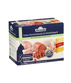 Dehner Premium Nassfutter für Katzen Feine Fleischmenüs im Vorteilspack Sensitive Adult, 12 x 100 g