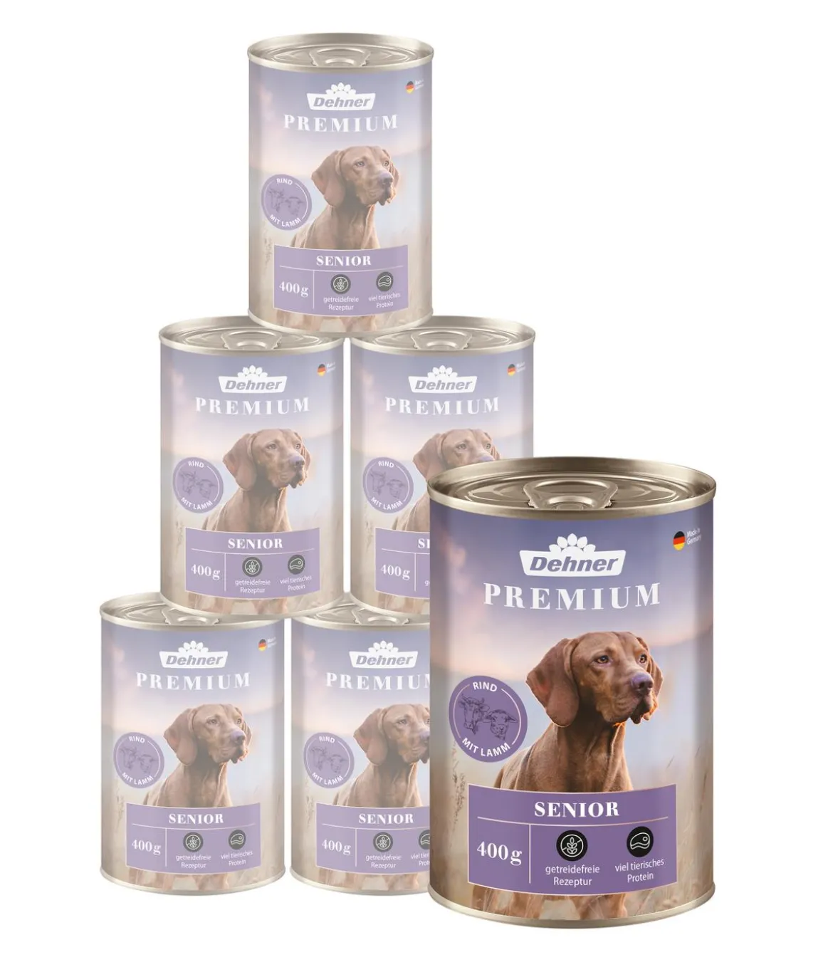 Dehner Premium Nassfutter für Hunde Senior, Rind mit Lamm