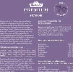 Dehner Premium Nassfutter für Hunde Senior, Rind mit Lamm
