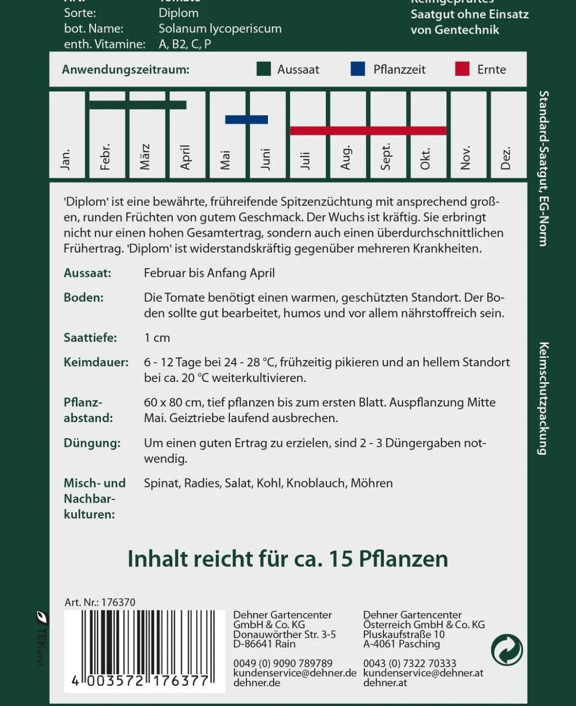 Dehner Premium Samen Tomate 'Diplom'
