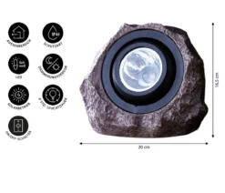 Dehner Premium Solar-Granitstein Pedra, ca. Ø20/16,5 cm