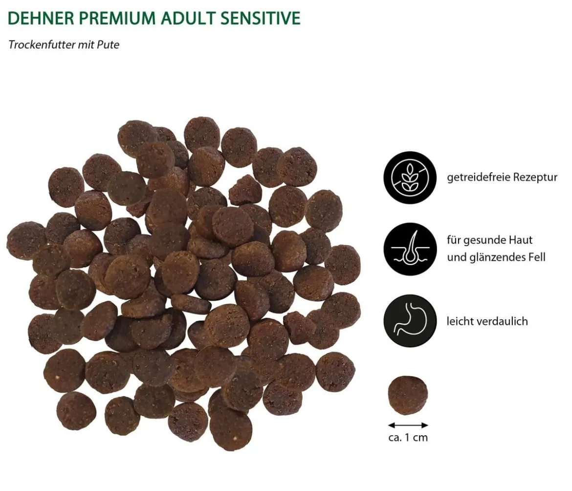 Dehner Premium Trockenfutter für Katzen Sensitive Adult, Pute