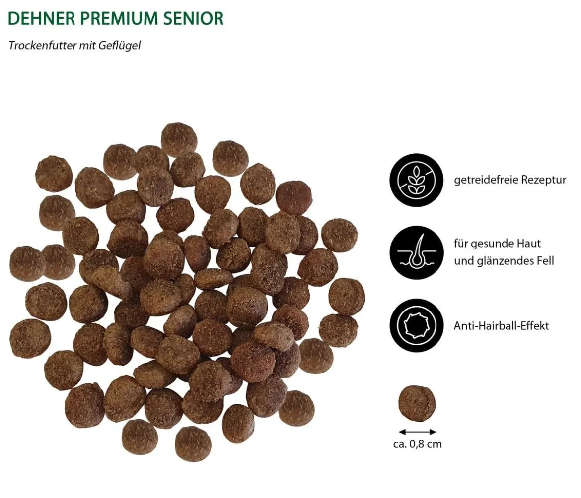Dehner Premium Trockenfutter für Katzen Light Senior, Geflügel