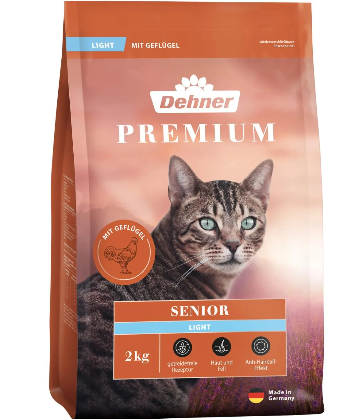 Dehner Premium Trockenfutter für Katzen Light Senior, Geflügel