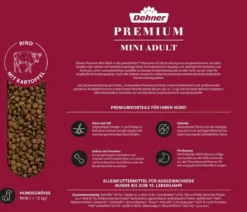 Dehner Premium Trockenfutter für Hunde Mini Adult, Rind & Kartoffel
