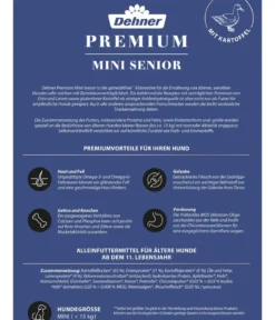 Dehner Premium Trockenfutter für Hunde Mini Senior, Ente mit Kartoffel
