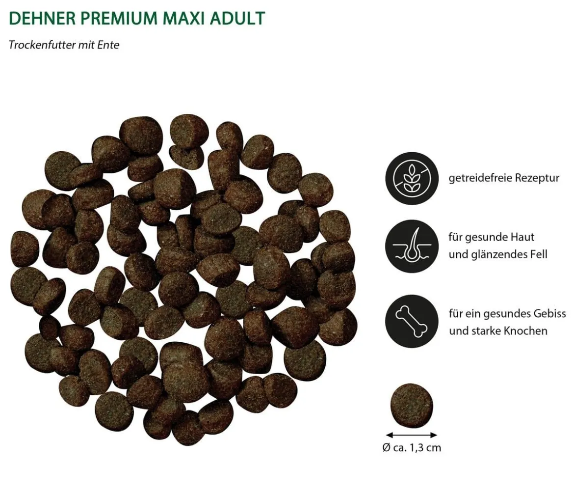 Dehner Premium Trockenfutter für Hunde Maxi Adult, Ente & Kartoffel