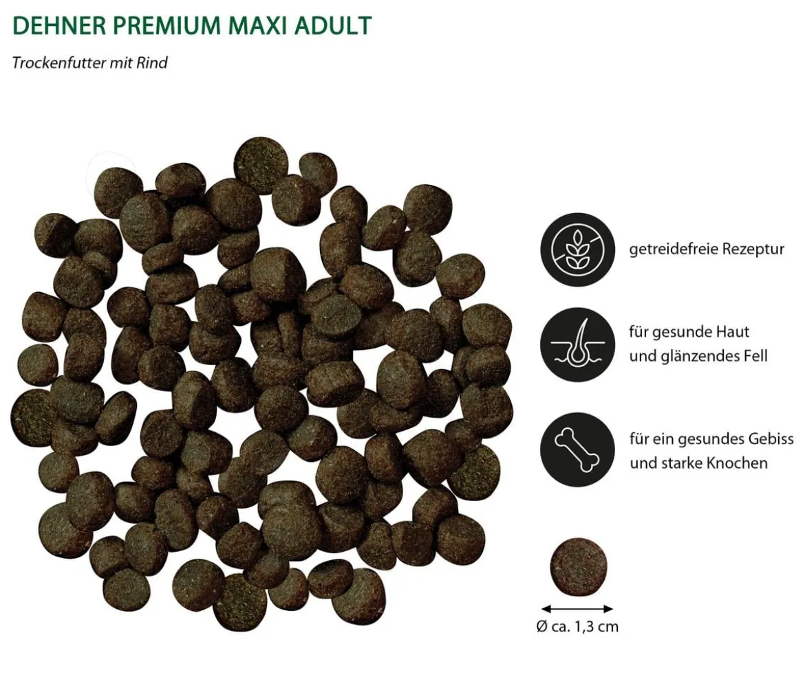 Dehner Premium Trockenfutter für Hunde Maxi Adult, Rind & Kartoffel