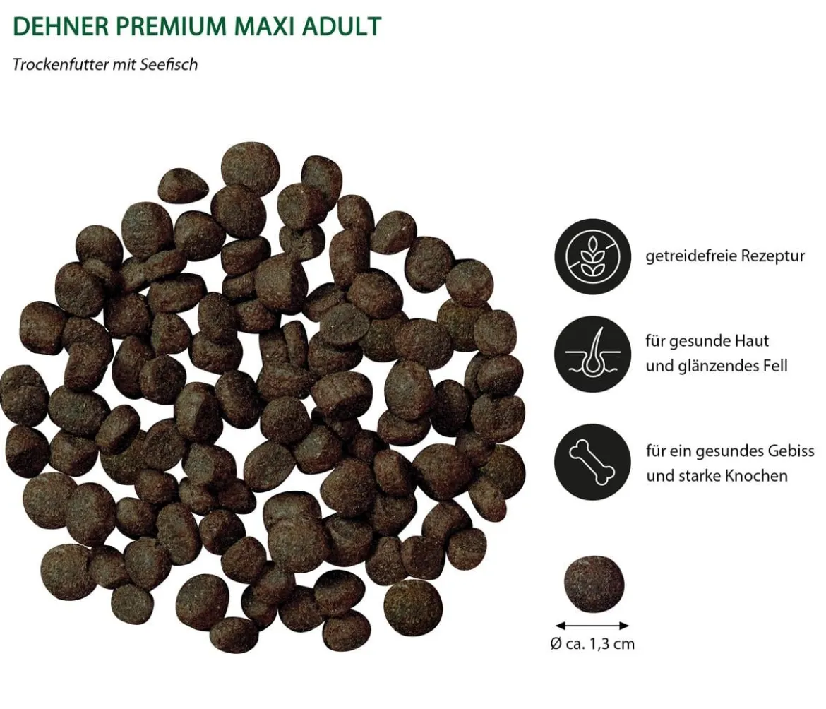 Dehner Premium Trockenfutter für Hunde Maxi Adult, Seefisch mit Kartoffel