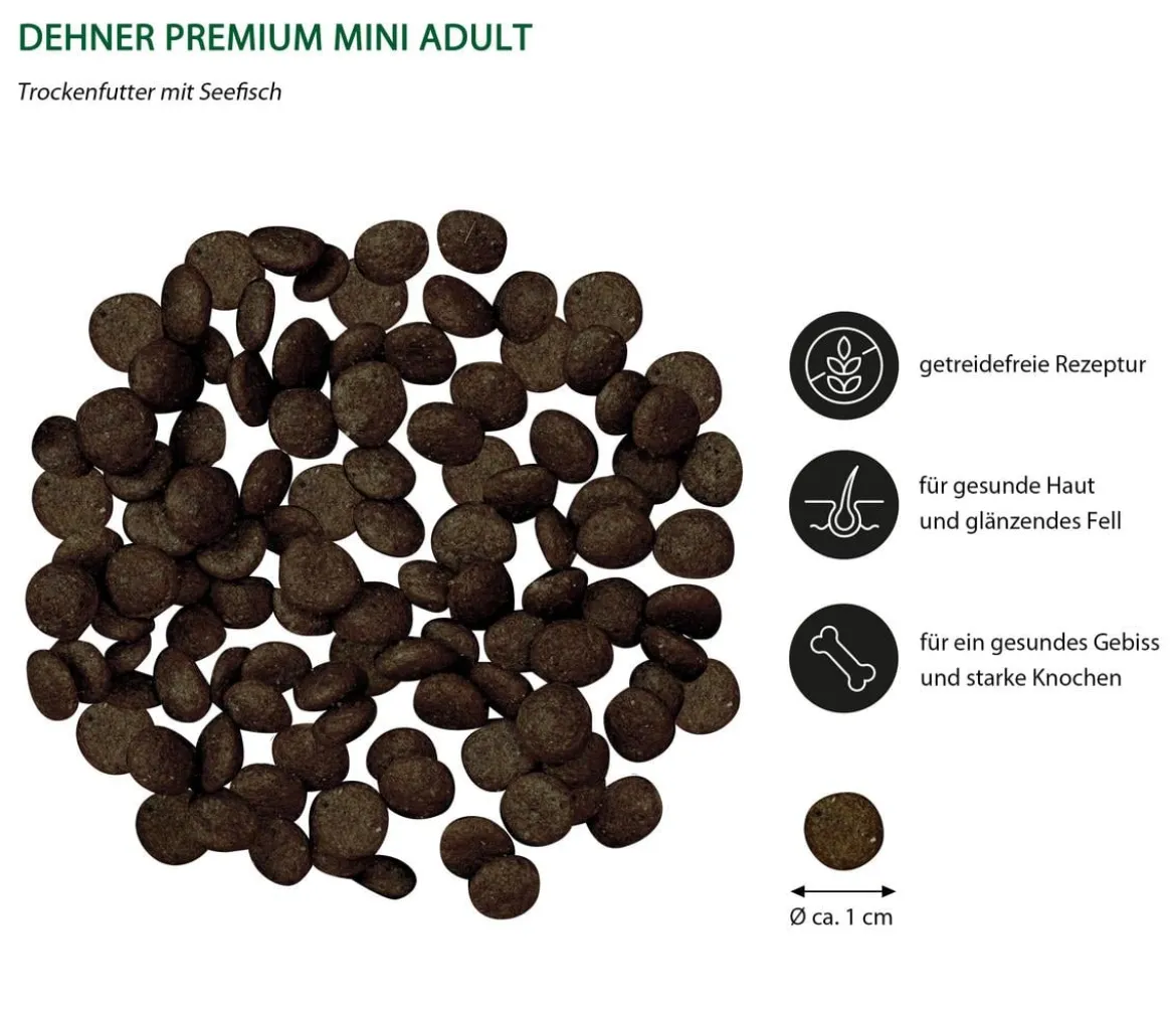 Dehner Premium Trockenfutter für Hunde Mini Adult, Seefisch