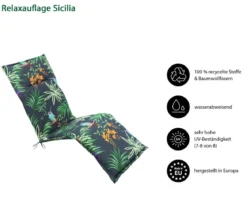 Dehner Relaxauflage Sicilia, ca. B50/H4/T168 cm