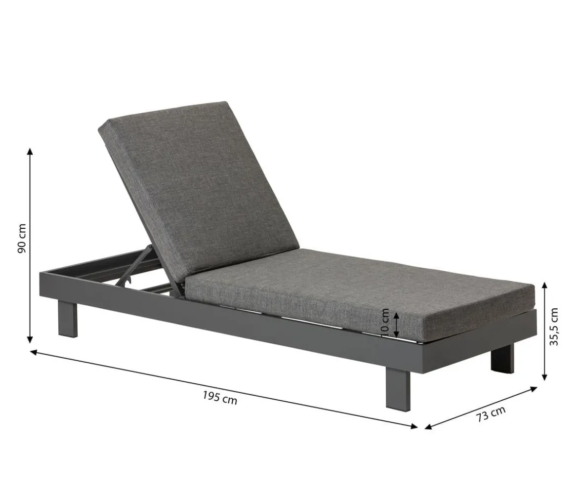 Dehner Relaxliege Riva, ca. B73/H90/T195 cm