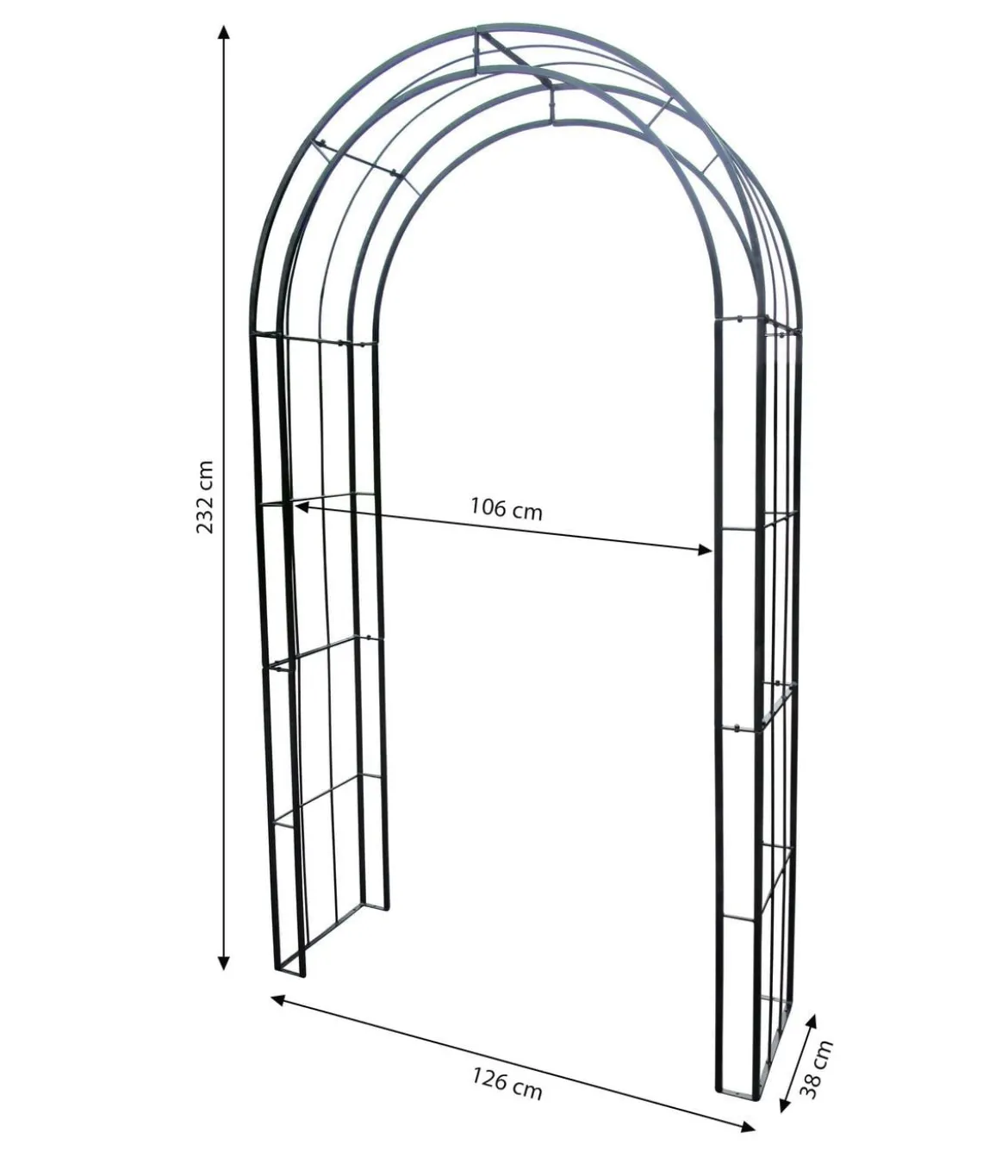 Dehner Rosenbogen York, ca. B126/H232/T38 cm