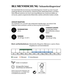Dehner Saatband Blumenmischung 'Schmetterlingswiese', L5 m