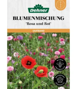 Dehner Saatband Blumenmischung 'Rosa und Rot', L5 m