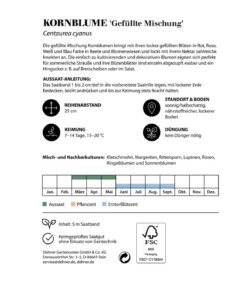 Dehner Saatband Kornblume 'Gefüllte Mischung', L5 m