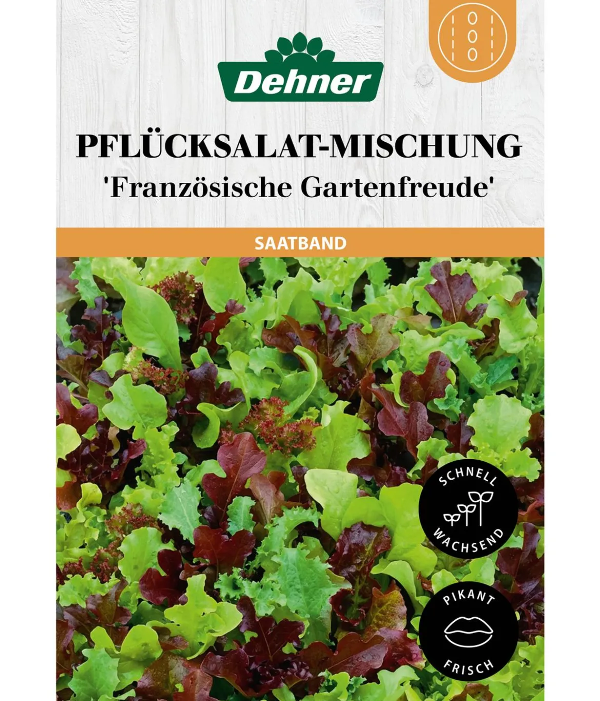 Dehner Saatband Pflücksalat-Mischung 'Französische Gartenfreude', L5 m
