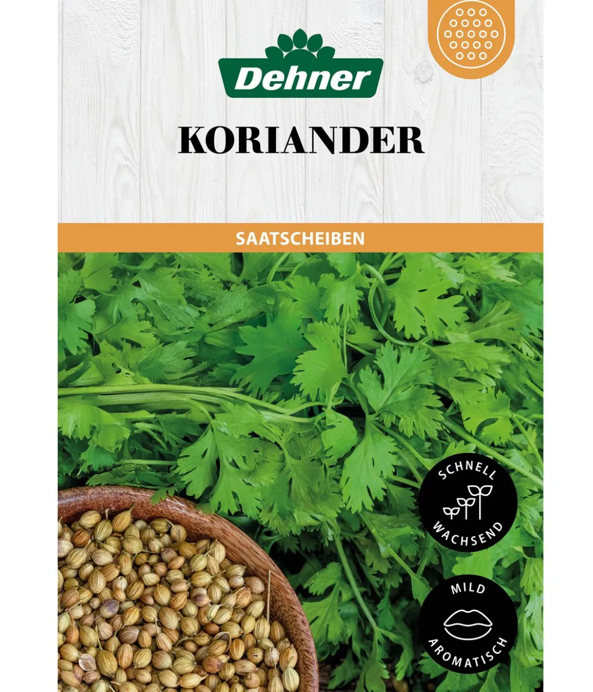 Dehner Saatscheiben Koriander, 3 Stück à Ø 8 cm