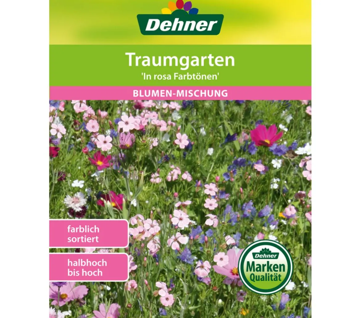 Dehner Samen Blumenmischung 'Farbgarten in rosa Tönen'