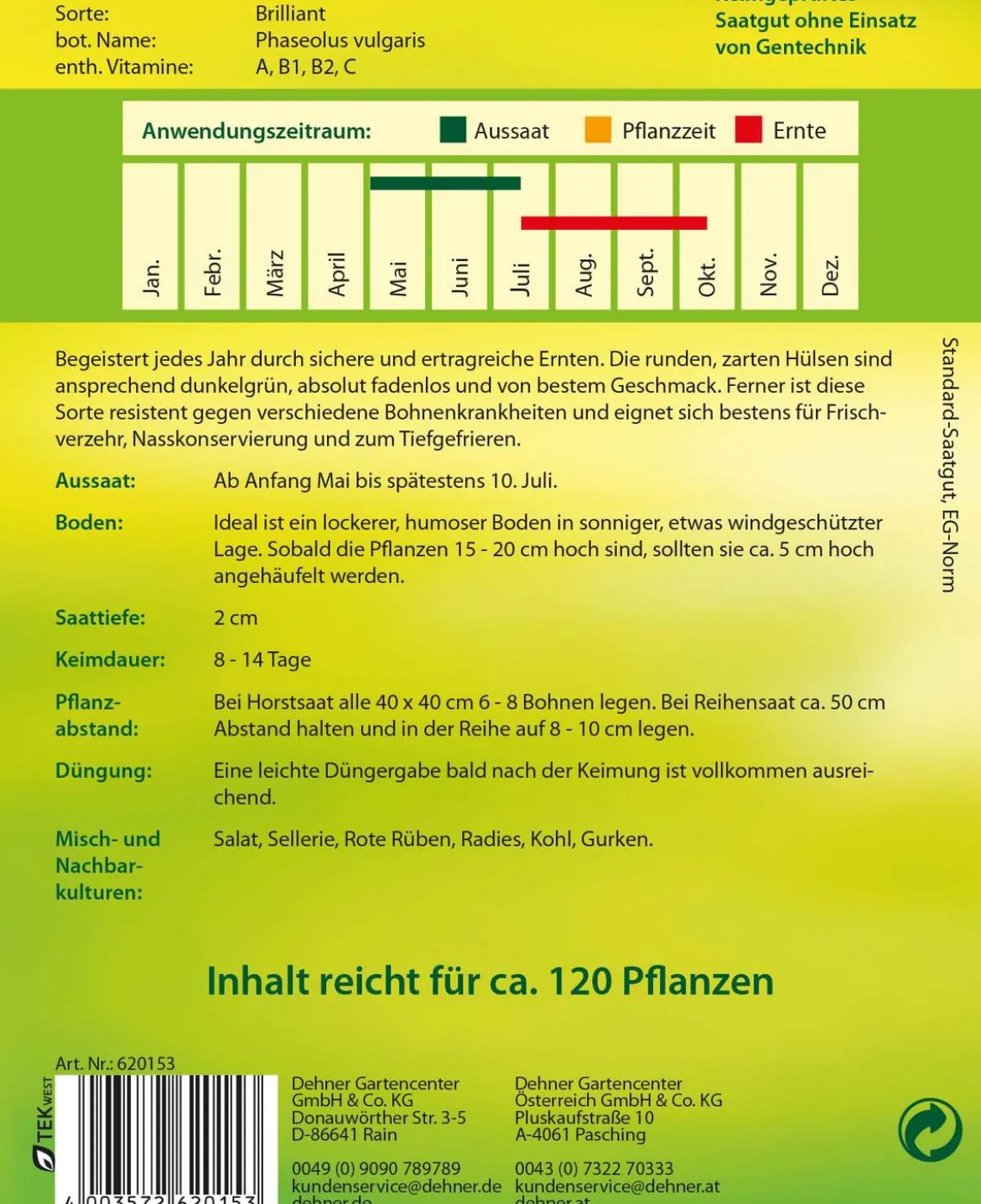 Dehner Samen Buschbohne 'Brilliant'